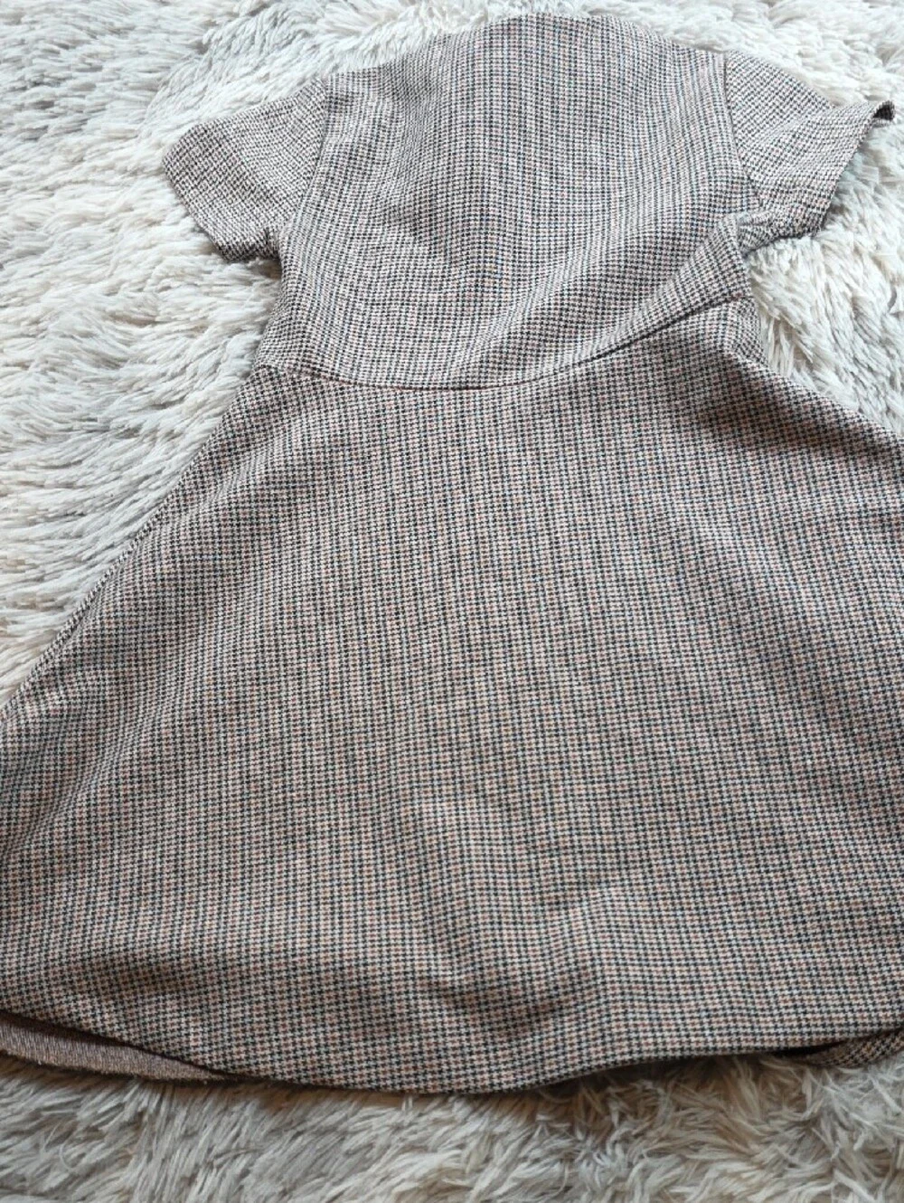 Zara Girls Plaid Dress in Tan and Black